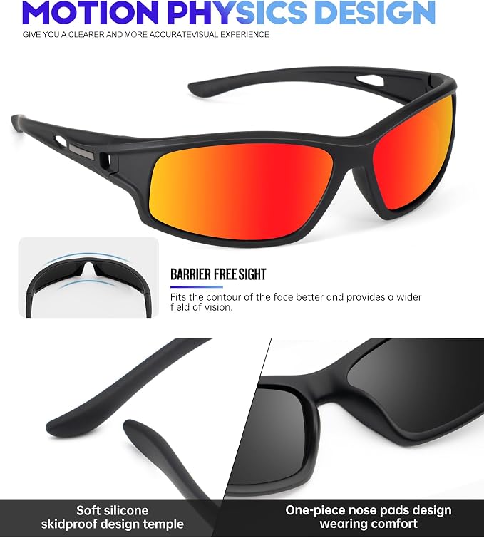 NSSIW Polarized Sunglasses-Men Sports Mens-Sunglasses: Sun Glasses Women Polarized UV400 Protection for Fishing Running Golf