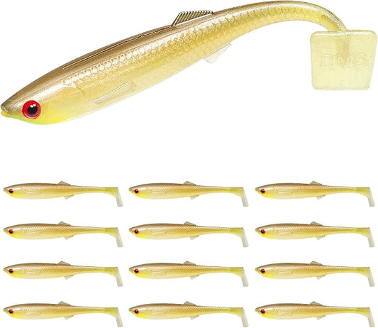 TRUSCEND Shadtale Easy Catch Soft Fishing Lures, Unique Vibration and Action for Various Rigs, Paddle Tail Swimbaits Trailer for Bass, Trout, Crappie, Walleye, Redfish, Saltwater & Freshwater Fishing