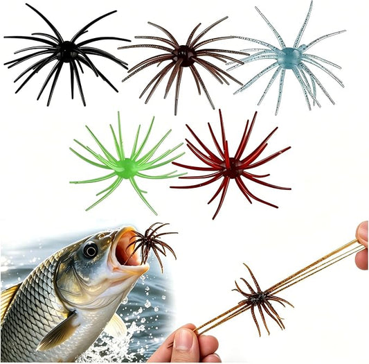 Tentacle Fishing Lure,Dice Bait Soft Plastic Swim Bait,Sea Urchin Lure,for Drop Shot,Weird Fishing Rig,Trout Sea Bass Mandarin Fish Catfish Slow Sinking Soft Lure 2.36 in,3.9 in and 4.3 in.