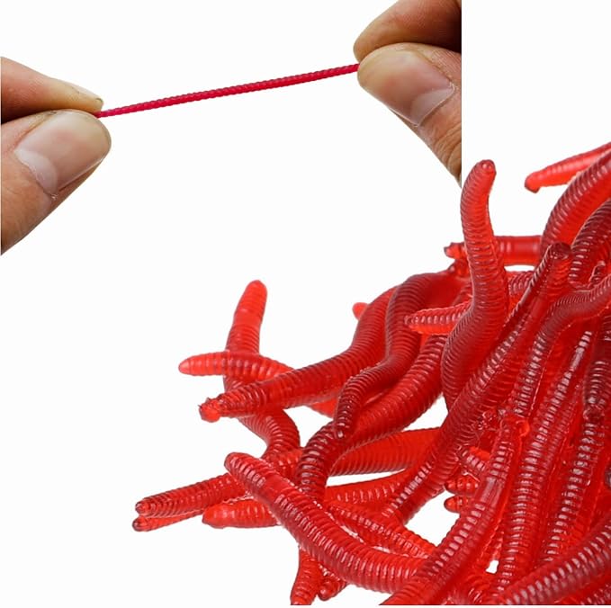 Plastic Worms Soft Fishing Lure Baits Fishing Bait for Freshwater Saltwater Fishing Stick Bait Lures 100PCS