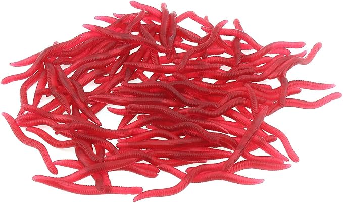 100pcs 1.5inch Simulation Earthworm Fake Worm Soft Fishing Lures, Plastic Fishing Lure Soft Lures Artificial Worm Lures