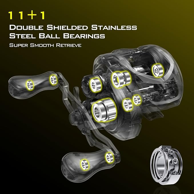 KastKing Skeet Reese Icon Baitcasting Reels - AutoMag Dual Braking System Fishing Reel, 7oz Lightweight Aluminum Frame,17.6 Lb Carbon Drag,11 + 1 Stainless Steel BB,7.2:1 Gear Ratio, TPE Handle Knobs