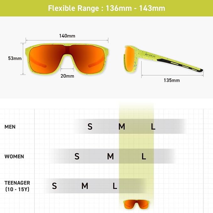 MARS Lifestyle Outdoor Polarized sunglasses UV400 Anti-Seawater Women Men Adult Teenager Running Fishing Sports