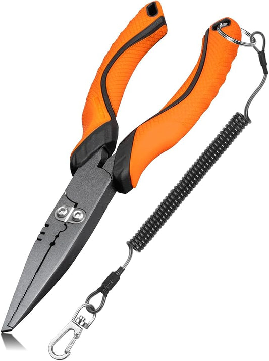 Fishing Pliers,Carbon Steel with Corrosion Resistant Coated Fishing Tools,Multitool for Saltwater
