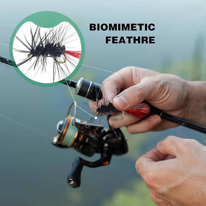 Fly Fishing Poppers, Topwater Fishing Lures Bass Crappie Bluegill Sunfish Panfish Trout Salmon Perch Steelhead Flies for Fly Fishing Bass Panfish Bluegill Trout Salmon