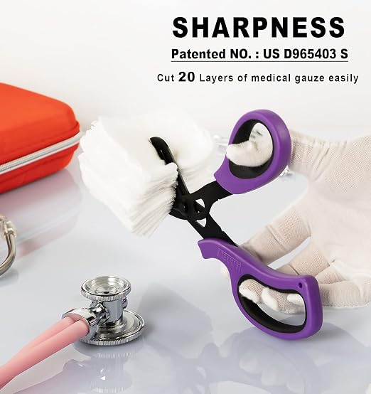 MEUUT 2 Pack Trauma Shears Bandage Scissors for Left and Right Hand- Medical Supplies with 8 inch Heavy Duty Medical Scissors for EMT Workers Nurses