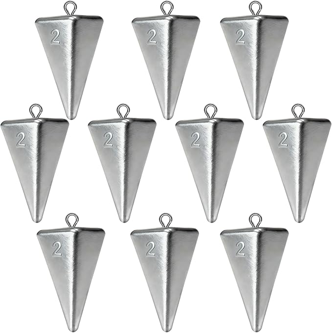 Pyramid Fishing Weights Sinkers Kits Triangle Ocean Saltwater Surf Fishing Gear Tackle Bullet Fishing Weights Sinker 2oz 3oz 4oz