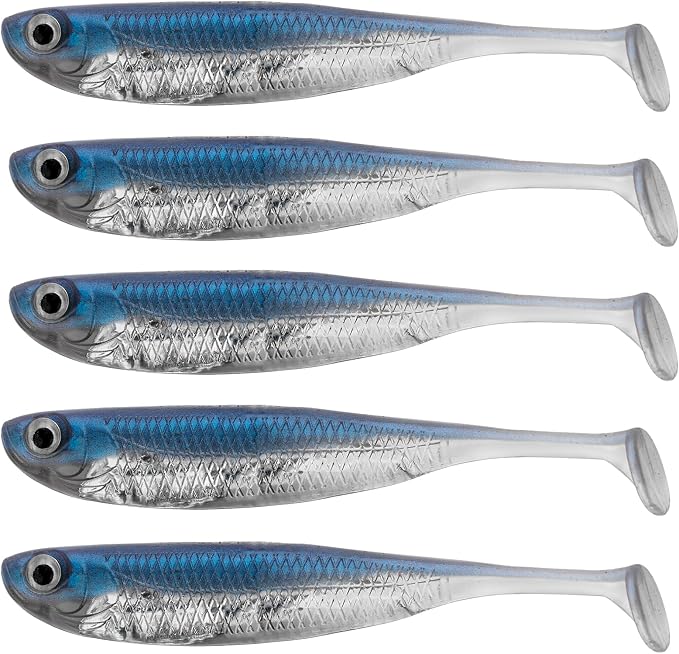 QualyQualy Soft Plastic Swimbait Paddle Tail Shad Lure Soft Bass Shad Bait Minnow Paddle Tail Swim Bait for Bass Trout Walleye Crappie - 2.75in, 3.14in, 3.94in, 5in