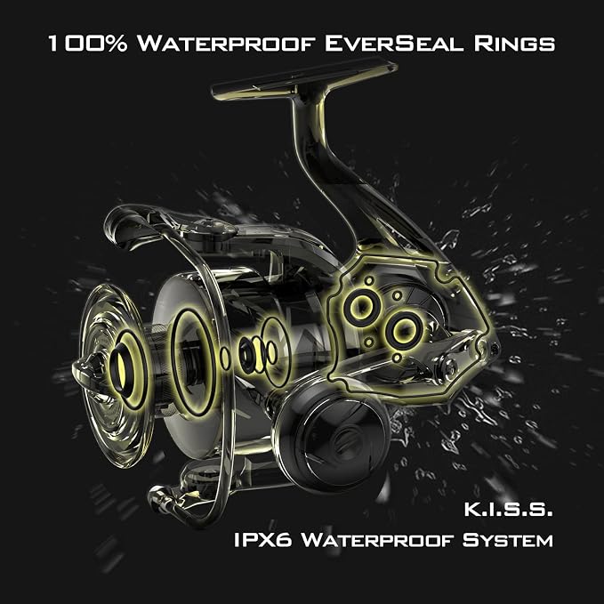 KastKing Kapstan Elite Spinning Reel,Saltwater Fishing Reel,Size 5000 & KastKing Kong Fishing Rod, Spinning Rod 2 pc 7'6" MH