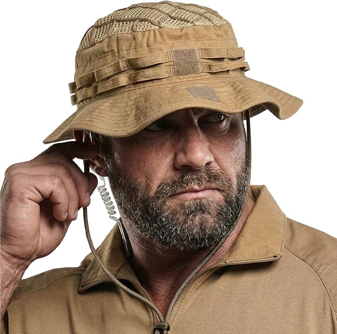CQR Men's Tactical Boonie Hat, Breathable Packable Sun Hat for Hunting, Hiking, Fishing, Shooting, and Outdoor Activities
