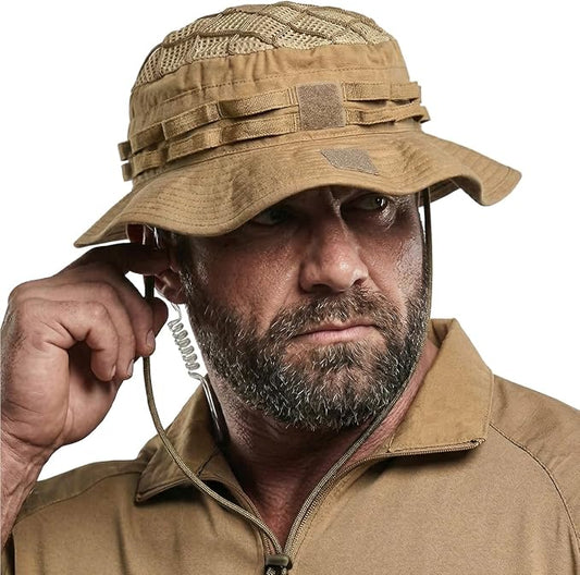 CQR Men's Tactical Boonie Hat, Breathable Packable Sun Hat for Hunting, Hiking, Fishing, Shooting, and Outdoor Activities