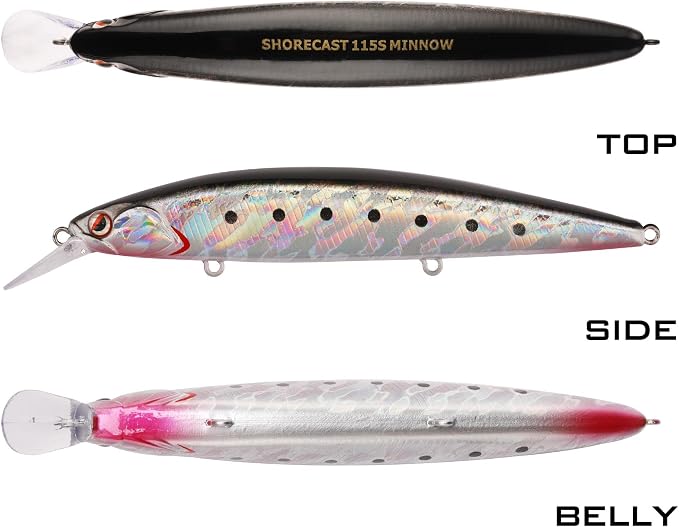 LITTMA ShoreCast 115 Minnow Sinking Saltwater Fishing Lure, Long Casting Surf Fishing Hard Bait for Striper Bass and Halibut