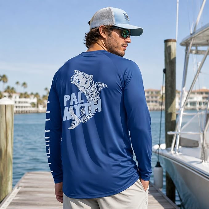 Palmyth Fishing Shirts for Men Long Sleeve UPF 50+ T Shirt Sun Protection Tee
