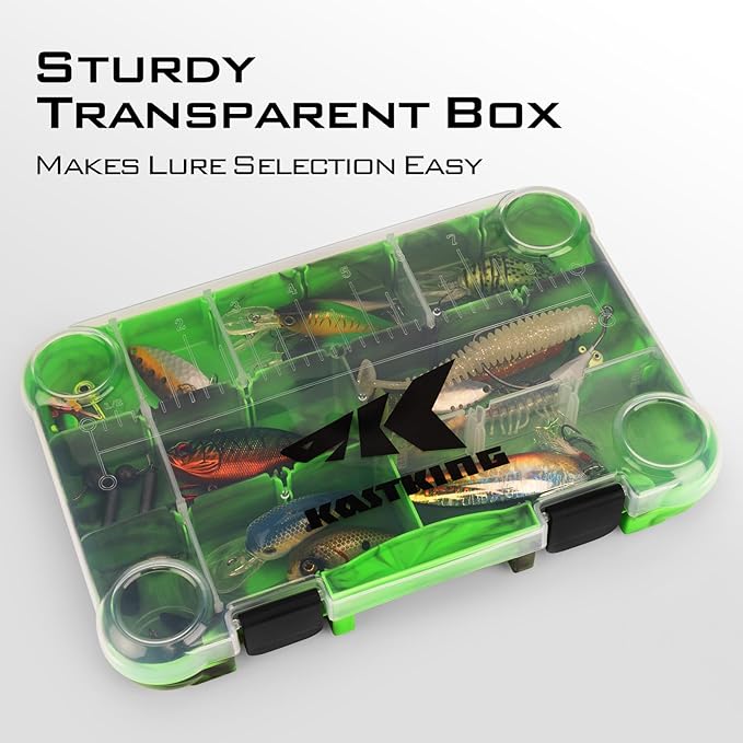 KastKing Tackle Boxes, Plastic Box, Plastic Storage Organizer Box with Removable Dividers - Fishing Tackle Storage - Box Organizer - 2 Packs /4 Packs Tackle Trays - Parts Box