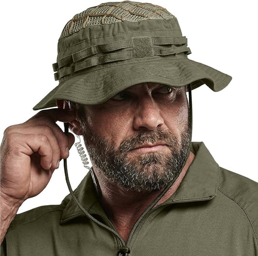 CQR Men's Tactical Boonie Hat, Breathable Packable Sun Hat for Hunting, Hiking, Fishing, Shooting, and Outdoor Activities