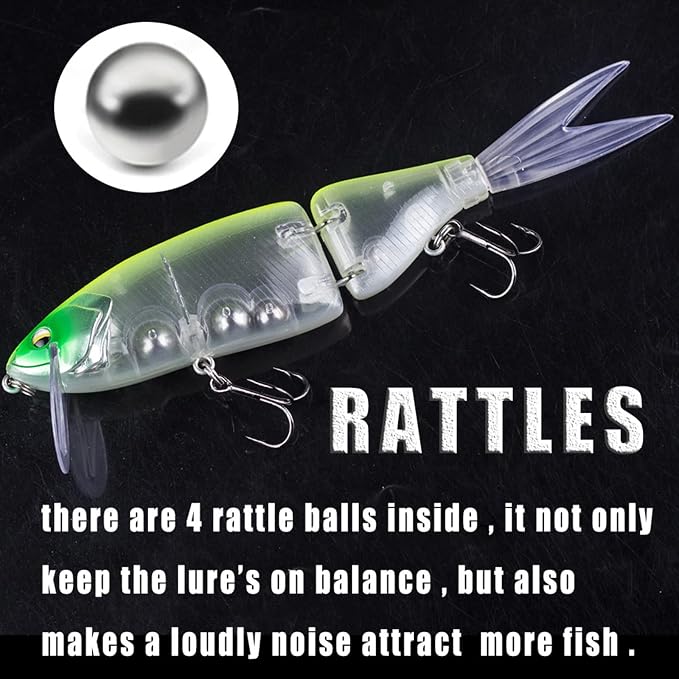 Glide Bait, Slow Sinking Swimbait, Topwater Hard Lures for Bass Catfish,Pike Perch, Freshwater or Saltwater
