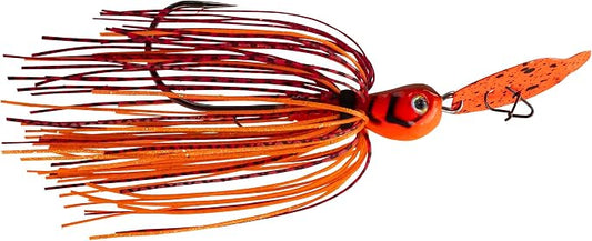 Strike King Thunder Cricket Fishing Lure, Vibrating Swim Jig, Silver Blade, 4/0 Jungle-Style Flipping Hook
