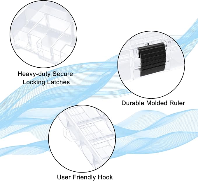 LARIPOP 2-Pack 3700 Fishing Tackle Boxes, Clear Plastic Storage Trays with Adjustable Dividers, Organizer for Lures, Hooks, Sinkers, Jigs & Fishing Accessories