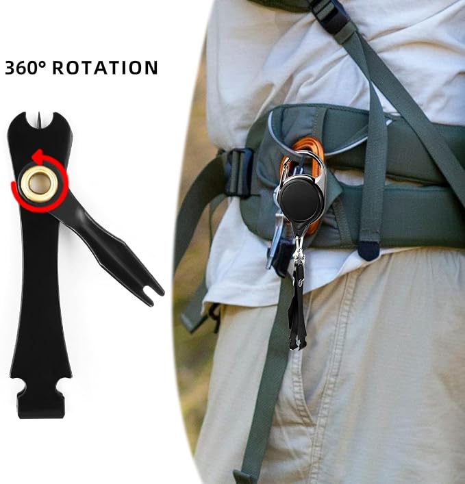 Fishing Fly Fishing Zinger Retractor, Fishing Knot Tool,Line Clipper Retractor for Fly Fishing, Freshwater Saltwater Angler Accessories Lightweight Durable Design