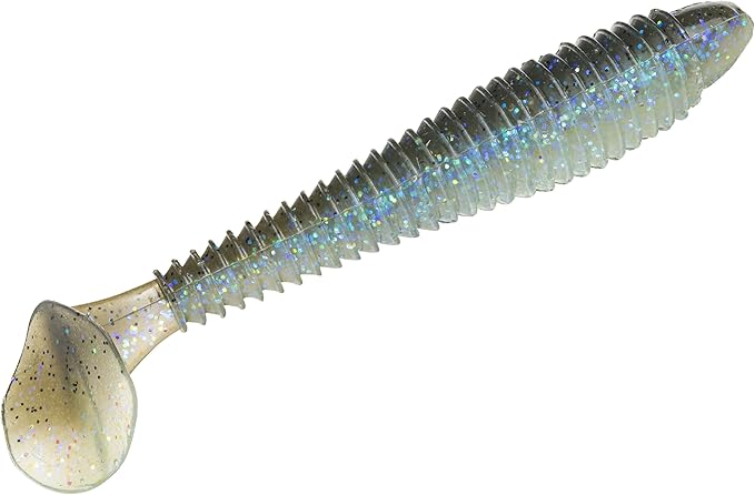 Strike King Rage Swimmer Fishing Lure, Soft Plastic Paddletail Minnow, Sleek Nose Cone, Softly Ribbed Body, Thin Tail
