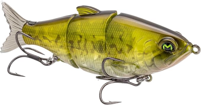 Lew's MachShad Fishing Lure, Lipless Jointed Swimbait, Realistic Swimming Action, Slow Sinking, Size 4 Mustad KVD Elite Short Triple Grip Treble Hooks