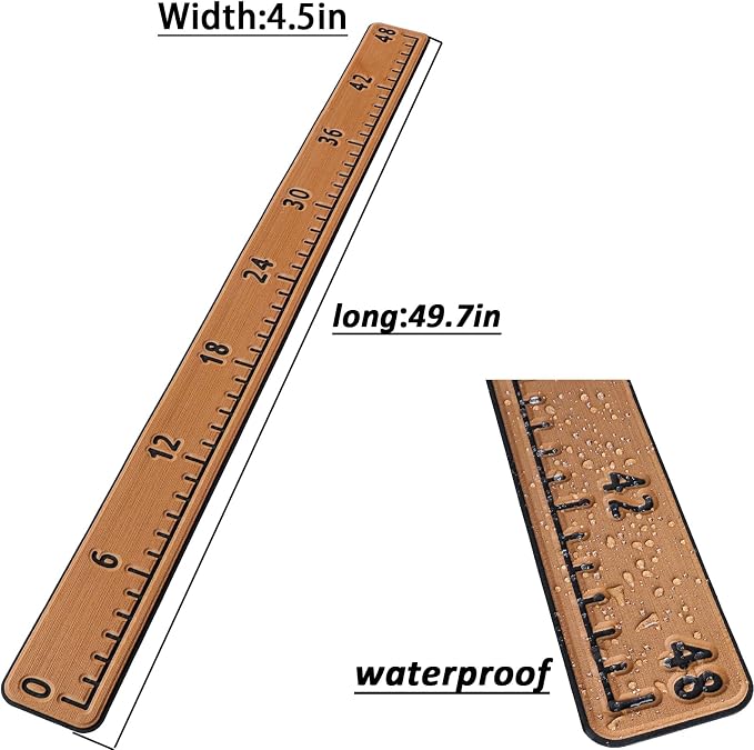 Fish Ruler for Boat 40"/48" with Backing Adhesive Fish Measuring Sticker Foam Fish Measuring Board for Fishing Boat, Cooler, Kayak, Yacht Fish Ruler Boat Accessories