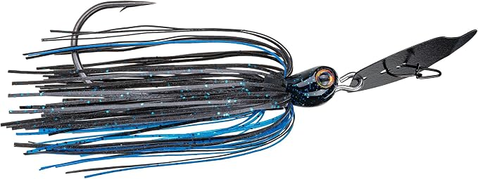 Strike King Thunder Cricket Fishing Lure, Vibrating Swim Jig, Silver Blade, 4/0 Jungle-Style Flipping Hook