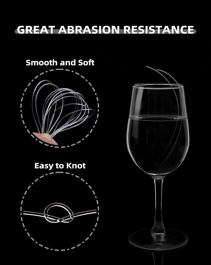 BLUEWING Monofilament Fishing Line Clear Mono Fish Wire Thin Diameter String 6-400 lbs, 50-3000 Yards
