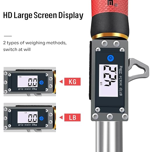 SANLIKE Fish Gripper with Digital Fish Scale 55LBS Stainless Steel Fish Lip Gripper Scale, HD Large Display, Waterproof & Saltwater-Resistant, 360 Degree Spinning Claws Professional Fish Holder Tool