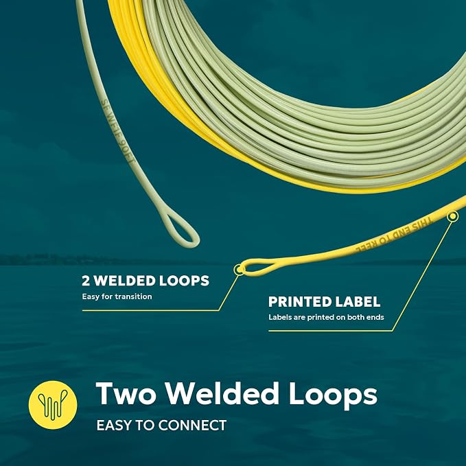 SF Fly Fishing Line with Two Welded Loops Weight Forward Floating Fly Lines Trout 90FT WF2 3 4 5 6 7 8 9F Multi-Color Freshwater