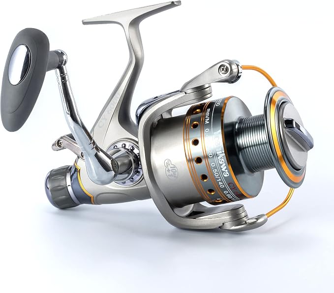 Yoshikawa Baitfeeder Spinning Reel Fishing 5.5:1 11 High Power Stainless Ball Bearings 30Lb Drag Right Left Hand Saltwater Freshwater Reversible Front Rear Drag Live Liner 3000-6000