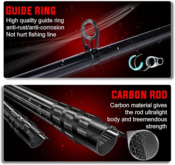 Sougayilang Fishing Rod and Reel Combos, Telescopic Fishing Pole with 12+1BB Spinning Reel for Travel Saltwater Freshwater Fishing-1.8M Rod with 2000 Reel