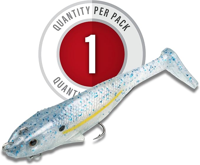 Strike King Final Copy Fishing Lure, Pre-Rigged Soft Plastic Swimbait, Free-Swinging Size 4 Treble Hook, Belly Magnetic Hook Keeper, 7/8-Ounce