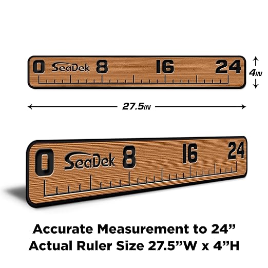 USATuff SeaDek EVA Foam Fish Measuring Ruler for Boat, Fishing, Kayak | Adhesive Backing Peel & Stick - 24" Mocha-Black