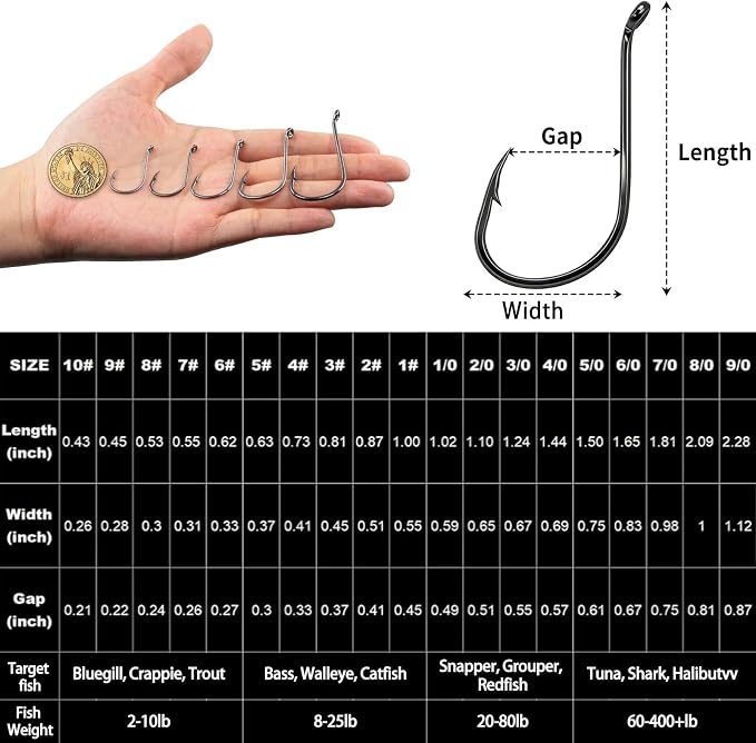 FishTrip 50/100/120/210 Pack Octopus Fishing Hooks - Offset Beak Circle Hooks for Fish Hooks Saltwater & Freshwater, Live Bait Fish Hook for Rigs Catfish, Bass Tuna, Walleye, Trout