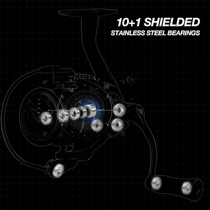 Piscifun Carbon X Spinning Reels, Light to 5.1oz, Carbon Frame and Rotor, 33LBs Max Drag, 10+1 Shielded BB, 5.2:1/6.2:1 High Speed Gear Ratio, Smooth Powerful Saltwater Freshwater Spinning Reel