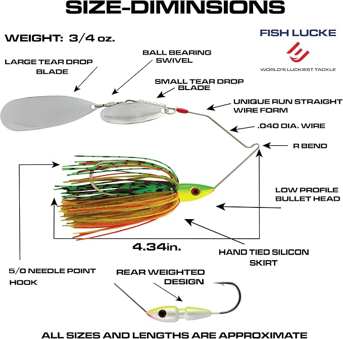 Luck E Strike Hydra-Vibe Spinner Bait with Custom Blades