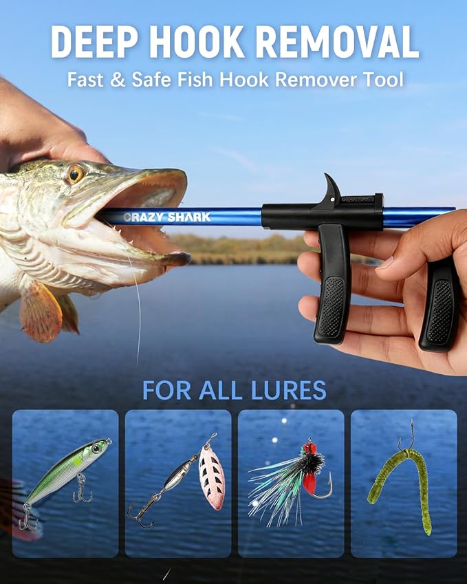 Fish Hook Remover Tool, Aluminum Fishing Hook Remover Extractor 13.6in