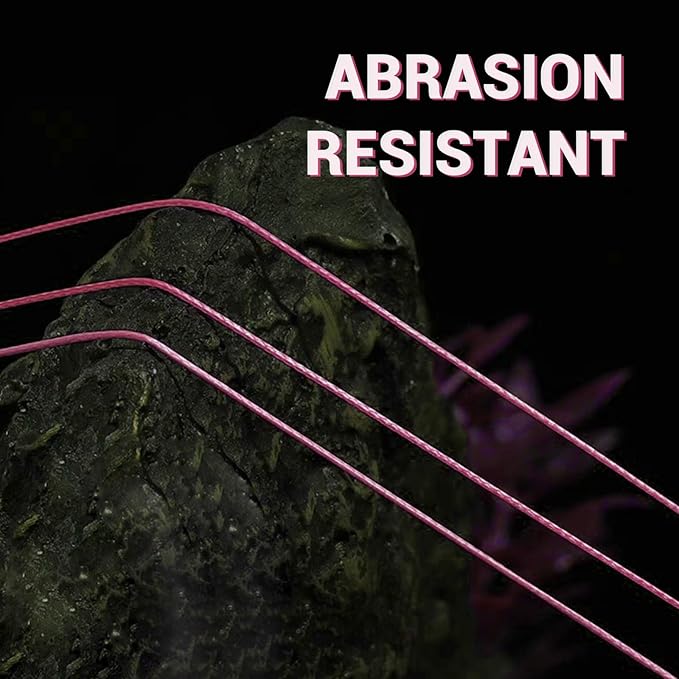 ANGRYFISH 8 Strand PE Braided Fishing Line - High-Visibility to Anglers, Invisible to Fish - Ultra-Strong & Abrasion Resistant - Thinner Diameter for Longer Casts - Pink/Orange - Saltwater/Freshwater