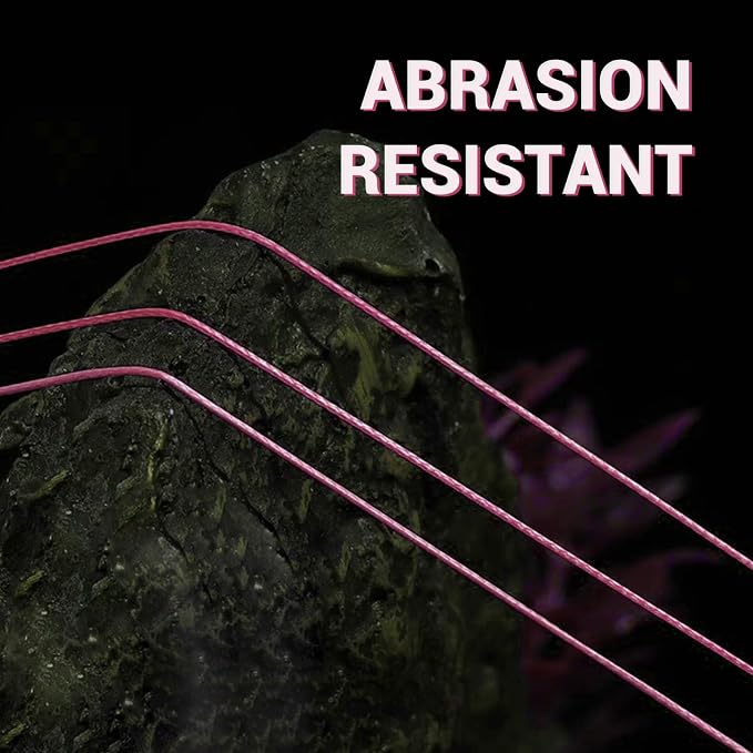 ANGRYFISH 8 Strand PE Braided Fishing Line - High-Visibility to Anglers, Invisible to Fish - Ultra-Strong & Abrasion Resistant - Thinner Diameter for Longer Casts - Pink/Orange - Saltwater/Freshwater