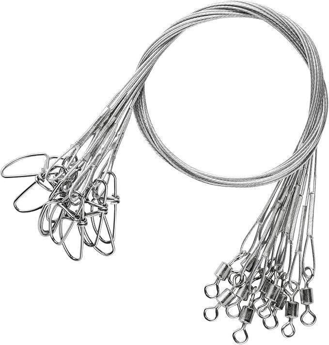 Atibin High Strength Fish Leader Saltwater Line Snap Fishing Leaders Freshwater Stainless Steel Wire Leaders Lures White Nickel