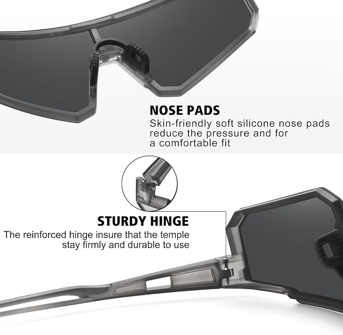 STORYCOAST Polarized Sports Sunglasses for Men Women,Driving Fishing Cycling Mountain Bike Sunglasses UV400 Protection