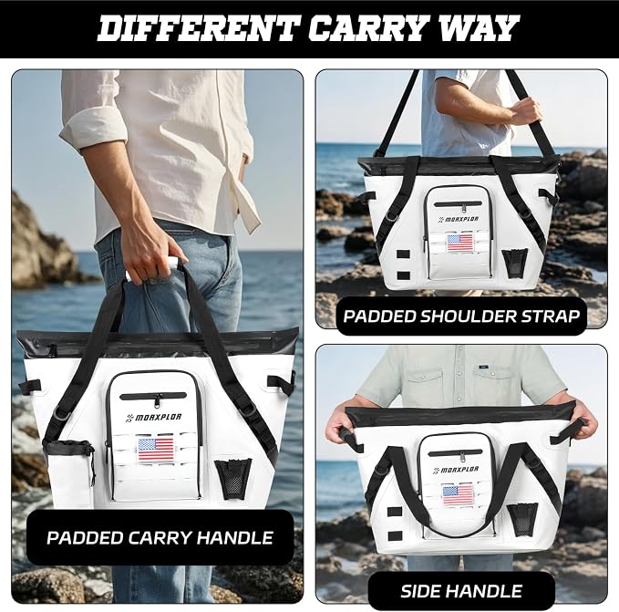 MORXPLOR Insulated Fish Cooler Kill Bag with Flat Bottom-25x17.5 40x16 60x20Inches Waterproof Fishing tackle Kill Cooler Bag
