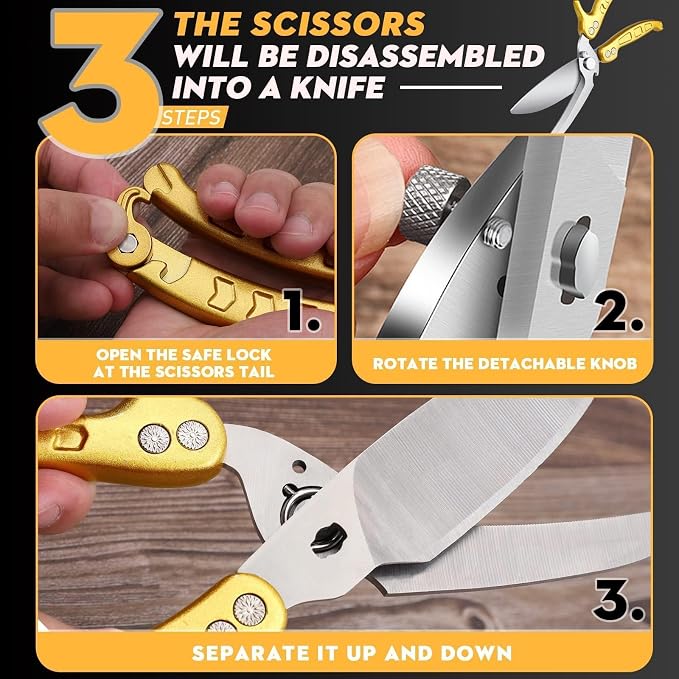 Dream Reach Poultry Shears, Germany Heavy Duty Kitchen Scissors With Knife Bottle Opener Gift Box, Multipurpose Kitchen Shears For Cooking Chicken Meat Turkey Thanksgiving Gifts for Men Women