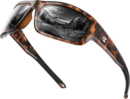 suoso Sports Polarized Sunglasses for Men: Women UV400 Protection Wrap Around Sun Glasses for Golf Fishing Running Driving