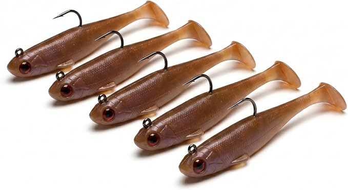 Soft Fishing Lures for Bass Fishing:Pre-Gigged Swim Baits for Saltwater or Freshwater.Soft Plastic Fishing Accessories.