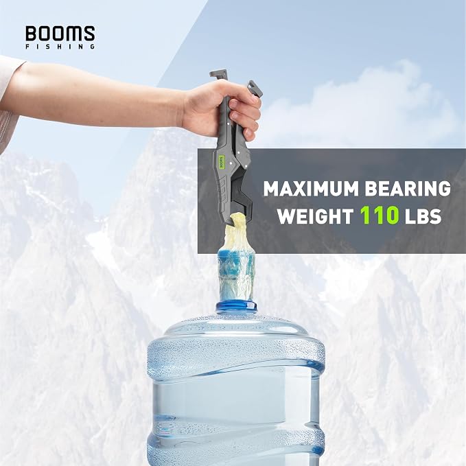 Booms Fishing G05 Lip Gripper Saltwater, 9.4" Plastic Catfish Grippers Pliers, Grabber Tool With Lanyard, Grips for Kayak Fishing Accessories, Great Holder for Caught Fish