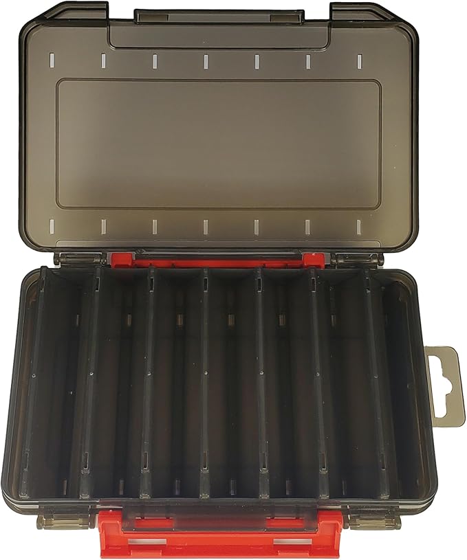 Tackle Box for Hard Baits, Double Sided Hard Lure Storage Case with V Slots Drain Holes, 14 Slots Fishing Organizer for Crankbait Jerkbait Minnow Stickbait (B1420)