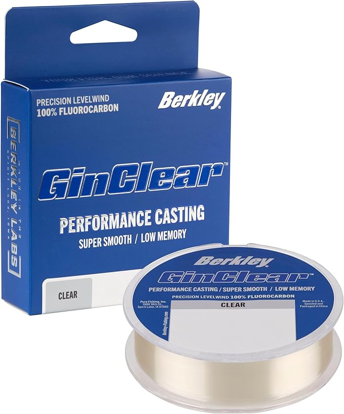 Berkley GINCLEAR 200 yd|182 m, 10 lb|4.5 kg Fluorocarbon Fishing Line, Level Wound, Suitable for All Water Types