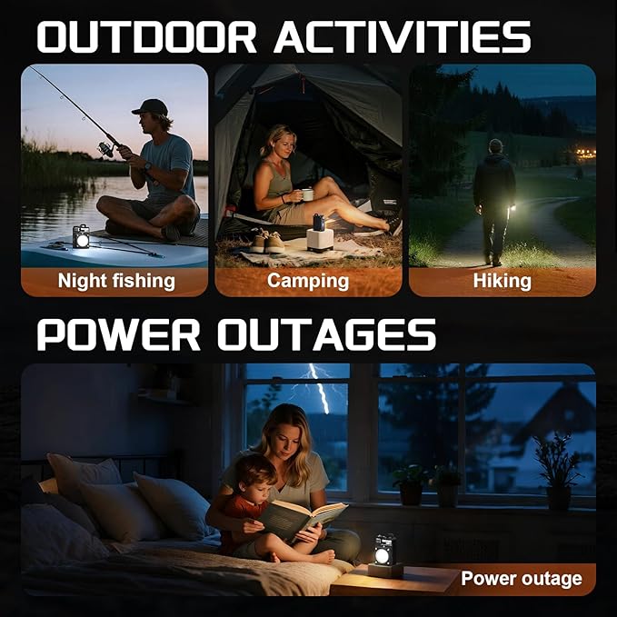 Portable Camping Light, 3500LM Adjustable LED Camping Lantern Rechargeable with 2.5-15H Runtime&Screen, Alloy Waterproof Camp Light for Power Outages, Emergency, Hurricane(Black)